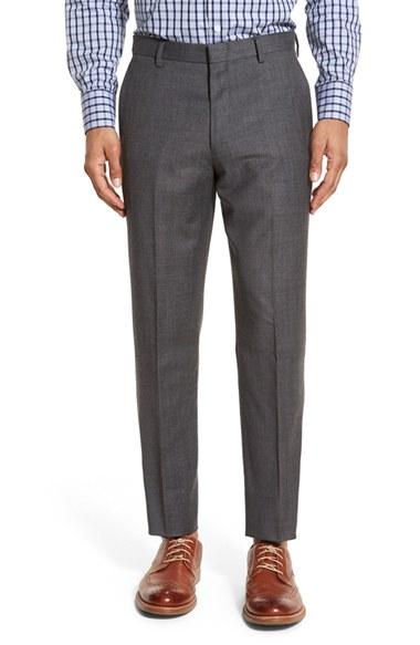 Men's J.crew Ludlow Flat Front Solid Wool Trousers