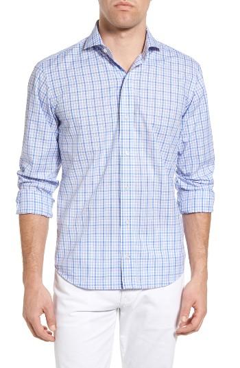 Men's Ledbury The Sulgrave Classic Fit Check Sport Shirt - Blue