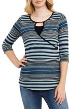 Women's Maternal America Stripe Crossover Maternity/nursing Top