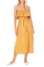 Women's Faithfull The Brand Santo Linen Midi Dress - Yellow