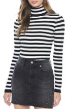 Women's Bardot Stripe Turtleneck Sweater - Black