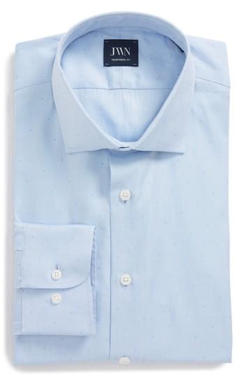 Men's John W. Nordstrom Traditional Fit Dot Dress Shirt .5 - Blue