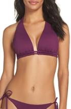 Women's Becca Color Code Halter Bikini Top, Size D - Purple