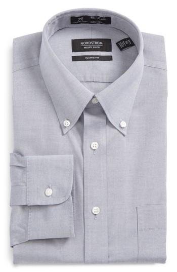 Men's Nordstrom Men's Shop Smartcare(tm) Classic Fit Pinpoint Dress Shirt 32 - Blue (online Only)