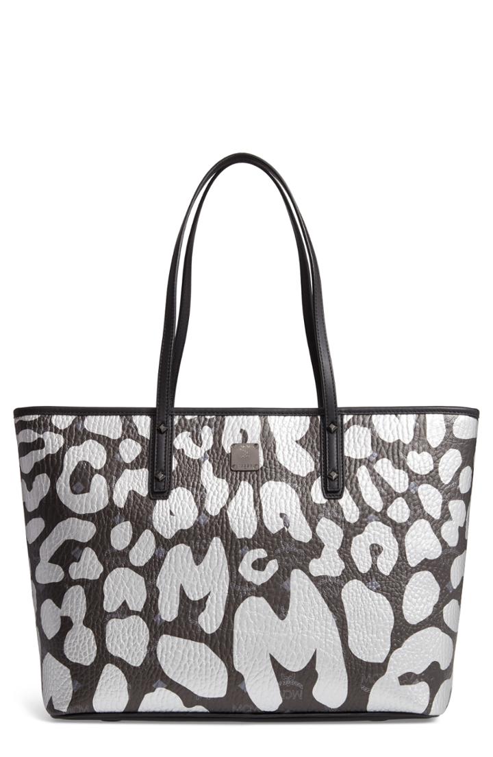 Mcm Anya Leopard Print Coated Canvas Tote -