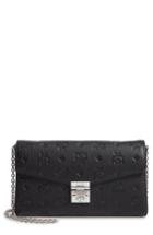 Women's Mcm Millie Medium Calfskin Leather Wallet On A Chain - Black