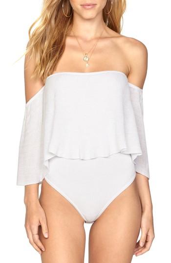 Women's Amuse Society Change Of Heart Off The Shoulder Bodysuit - White