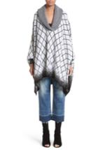 Women's Missoni Check Degrade Jacquard Knit Poncho Us / 44 It - White