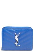 Women's Saint Laurent 'kate' Quilted Calfskin Leather French Wallet -
