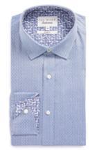 Men's Ted Baker London Endurance Driss Trim Fit Geometric Oxford Dress Shirt .5 - Blue