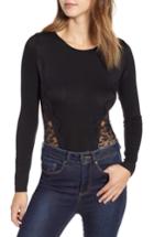 Women's Astr The Label Open Back Lace Bodysuit - Black