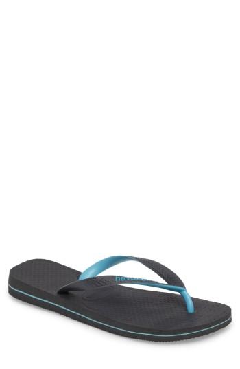 Men's Havaianas Top Logo Filete Mix Flip Flop /11 M - Grey