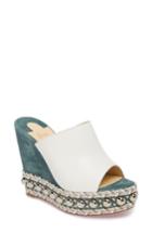 Women's Christian Louboutin Janibasse Embellished Wedge Mule Us / 38eu - Metallic