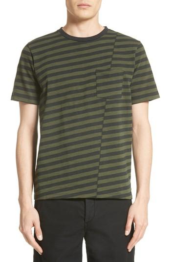 Men's Rag & Bone Blake Stripe T-shirt, Size - Green