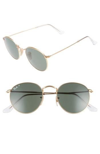 Men's Ray-ban 50mm Round Polarized Sunglasses -