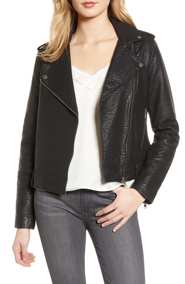 Women's Cupcakes And Cashmere Vivica Faux Leather Jacket - Black