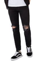 Men's Topman Ripped Skinny Fit Jeans X 30 - Black