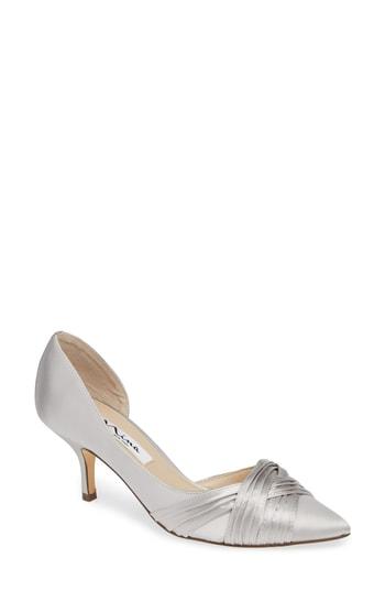 Women's Nina Blakely Half D'orsay Pointy Toe Pump M - Metallic