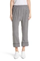 Women's The Great. Pencil Stripe Silk Pajama Trousers