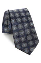 Men's Nordstrom Men's Shop Petra Medallion Silk Tie, Size - Blue