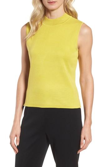 Women's Ming Wang Mock Neck Knit Tank - Yellow