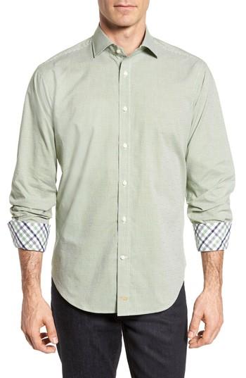 Men's Thomas Dean Check Sport Shirt - Green