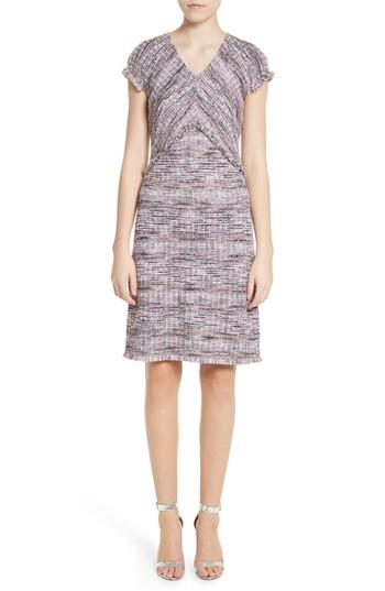 Women's St. John Collection Anna Stripe Tweed Dress - Pink