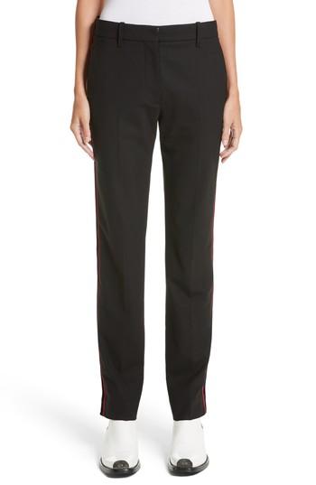 Women's Calvin Klein 205w39nyc Velvet Stripe Stretch Wool Pants Us / 38 It - Black