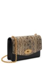 Mulberry Small Darley Convertible Genuine Snakeskin & Leather Clutch - Beige
