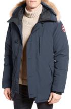 Men's Canada Goose 'chateau' Slim Fit Genuine Coyote Fur Trim Jacket - Blue