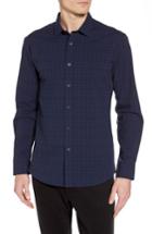 Men's Vince Camuto Slim Fit Plaid Stretch Sport Shirt - Blue