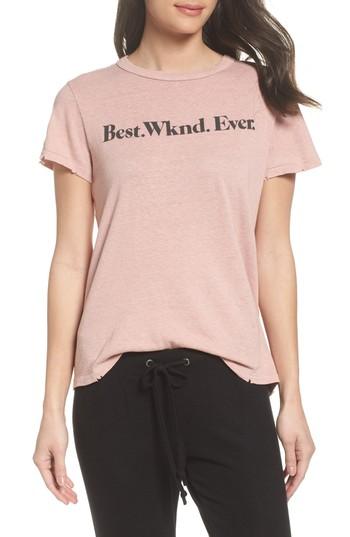 Women's Junk Food Best Weekend Ever Tee - Pink