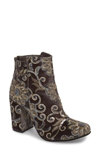 Women's Naughty Monkey Sequin Embellished Bootie .5 M - Grey