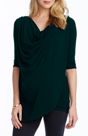 Women's Rosie Pope Drape Maternity/nursing Top - Green