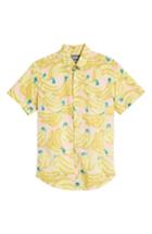 Men's Bonobos Riviera Slim Fit Banana Print Sport Shirt R - Pink