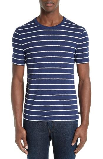 Men's Armani Collezioni Stripe T-shirt - Blue