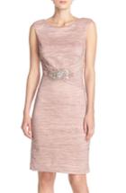 Women's Eliza J Embellished Taffeta Sheath Dress - Pink