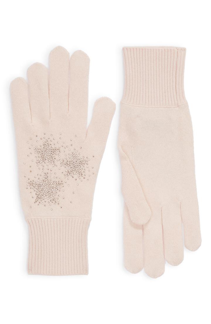 Women's Ted Baker London Star Hotfix Stud Gloves, Size - Pink