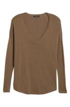 Women's Trouve 'everyday' V-neck Sweater, Size - Brown