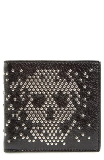 Men's Alexander Mcqueen Studded Leather Wallet - Black