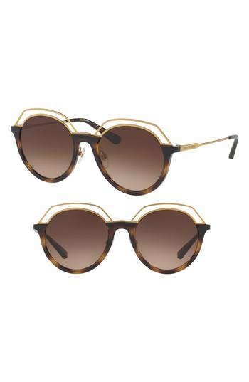 Women's Tory Burch 51mm Round Gradient Sunglasses - Dark Tortoise