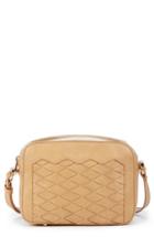 Sole Society Hand Woven Faux Leather Crossbody Bag - Brown