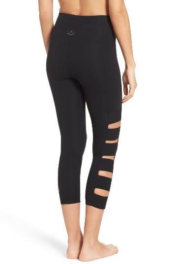 Women's Beyond Yoga Wide Band Stacked Capris, Size - Black