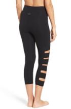 Women's Beyond Yoga Wide Band Stacked Capris, Size - Black
