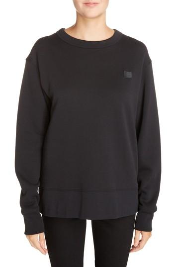 Women's Acne Studios Fairview Crewneck Sweatshirt - Black