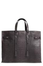 Orciani Petra Croc-embossed Calfskin Leather Tote -