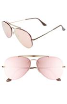 Women's Ray-ban 61mm Mirrored Lens Aviator Sunglasses - Gold Pink
