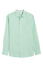 Men's Tommy Bahama Lanai Tides Regular Fit Linen Blend Sport Shirt, Size - Green