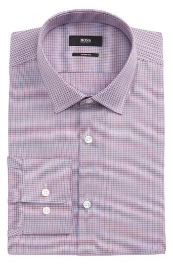 Men's Boss Marley Sharp Fit Microcheck Dress Shirt R - Red