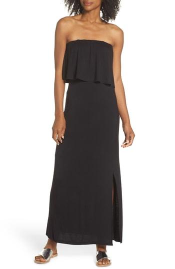 Women's Fraiche By J Strapless Popover Maxi Dress - Black